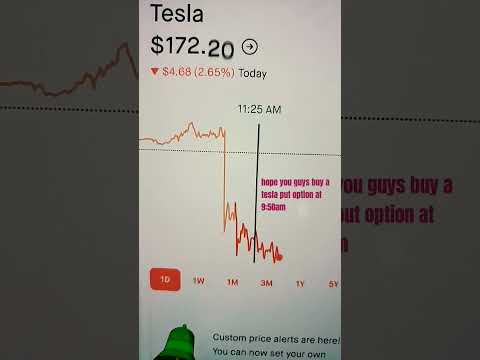 Trader&#039;s Bold Move: Buying Tesla Put Option at Precisely 9:50am Pays Off Big Time!