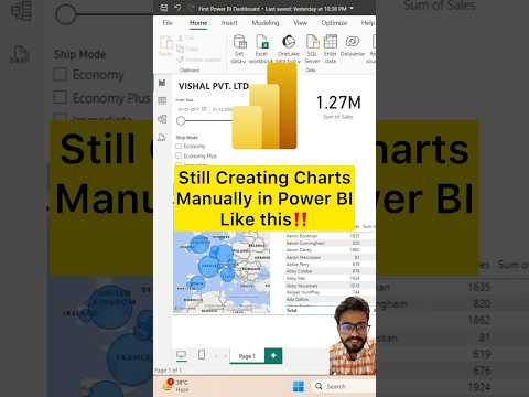 Don&#039;t Create Charts Manually in Power BI‼️Instead Use AI Feature😎 #powerbi #chart #shorts #excel