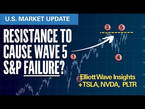 Resistance to Cause Wave 5 FAILURE? + TSLA, NVDA &amp; PLTR | Elliott Wave S&amp;P500 VIX Technical Analysis