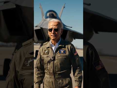 Joe Biden Walking with F-22 Raptor#JoeBiden #F22Raptor #USAF #FighterJet #MilitaryPower #Leader
