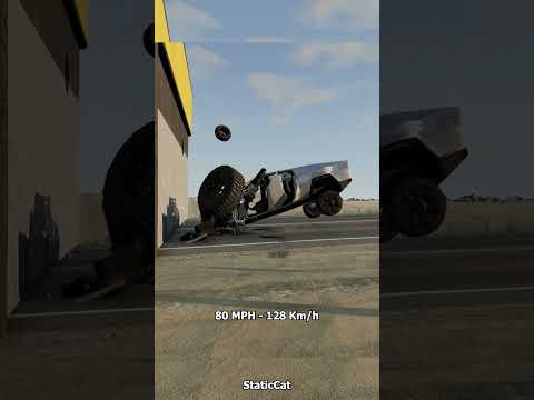 Tesla Cybertruck Crash Test - BeamNG.Drive #shorts