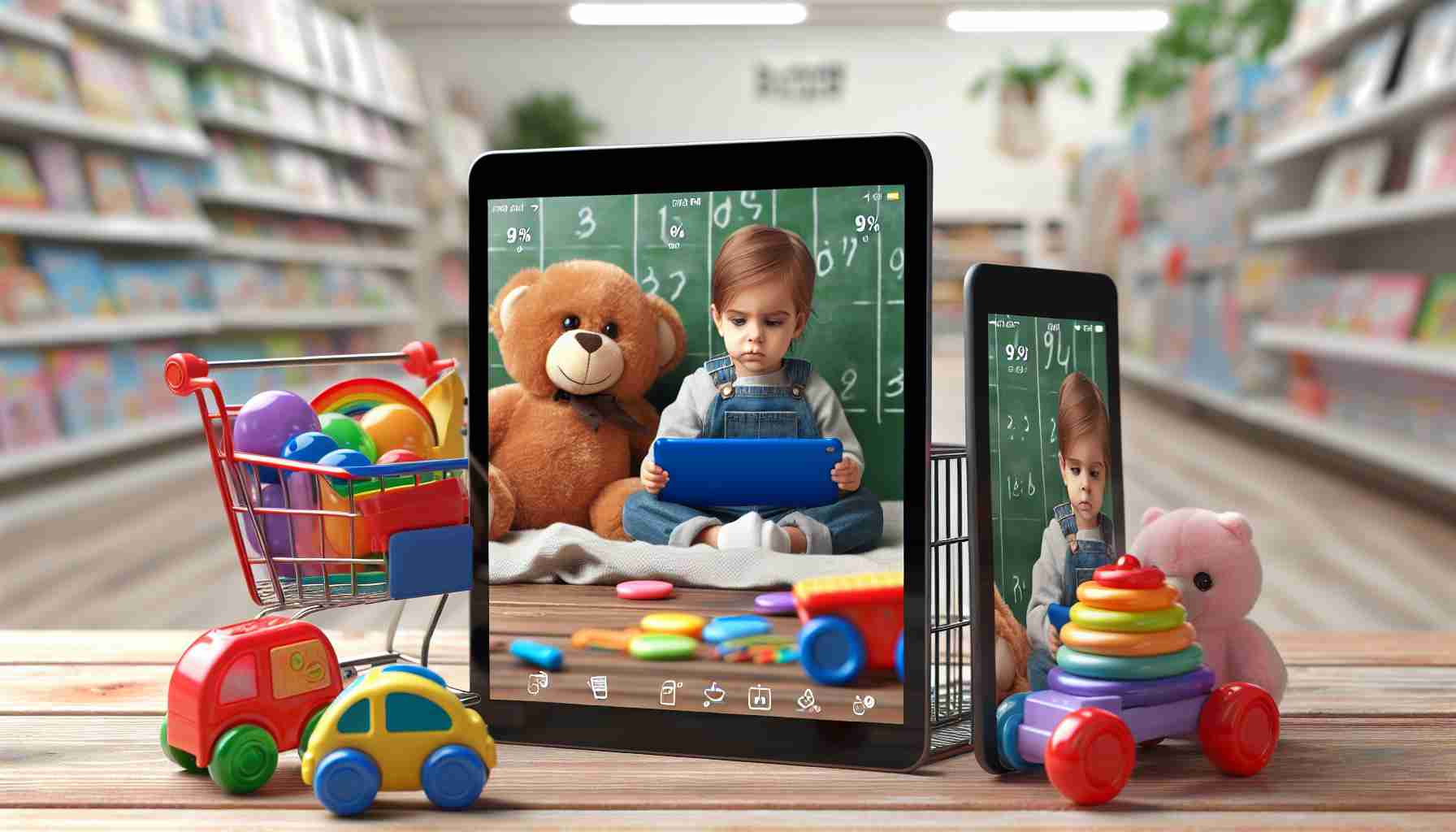 High-definition, realistic picture of child-friendly tablets on sale from a major online retail marketplace