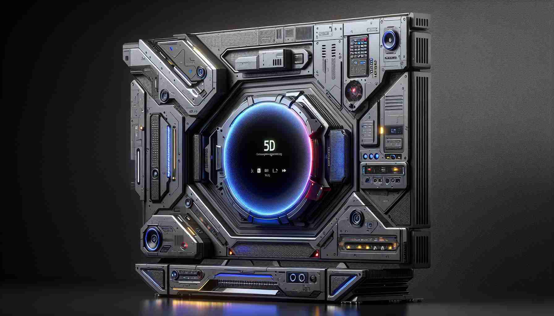 A realistically detailed image of a game-changing high-definition television set. It features futuristic design elements, superior display quality and advanced features. Note: The branding and specific model references have been omitted for copyright reasons.