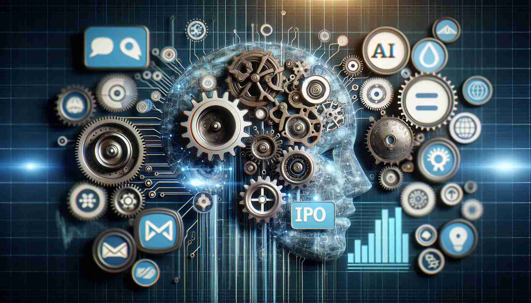 A realistic HD image showcasing the relationship between artificial intelligence and the spread of misinformation in modern society. This could include conceptual representations such as gears and other machinery symbolizing the AI, false statements or misleading charts that represent misinformation, and emblems or icons signifying digital platforms where such misinformation is often disseminated.